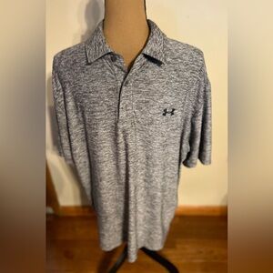 UNDERARMOUR HEAT GEAR POLO, SIZE L, MIXED GRAY IN COLOR, NICE POLO
